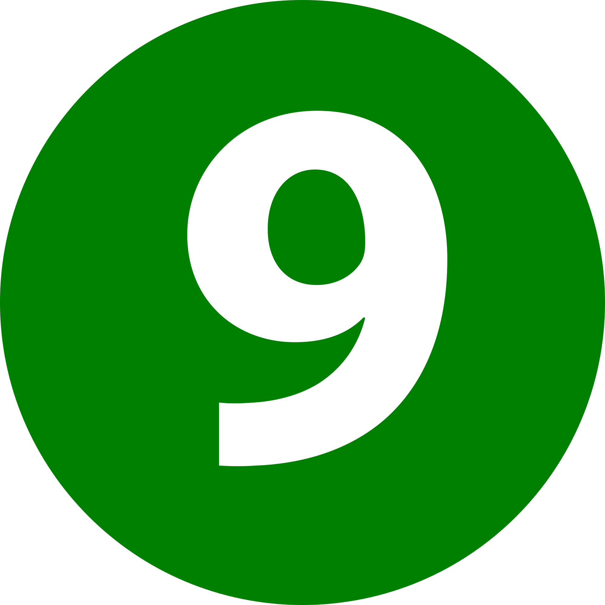 Green Number9 Icon