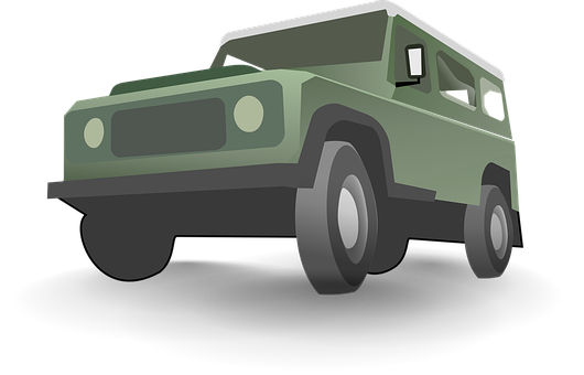 Green Offroad Jeep Illustration PNG with transparent background