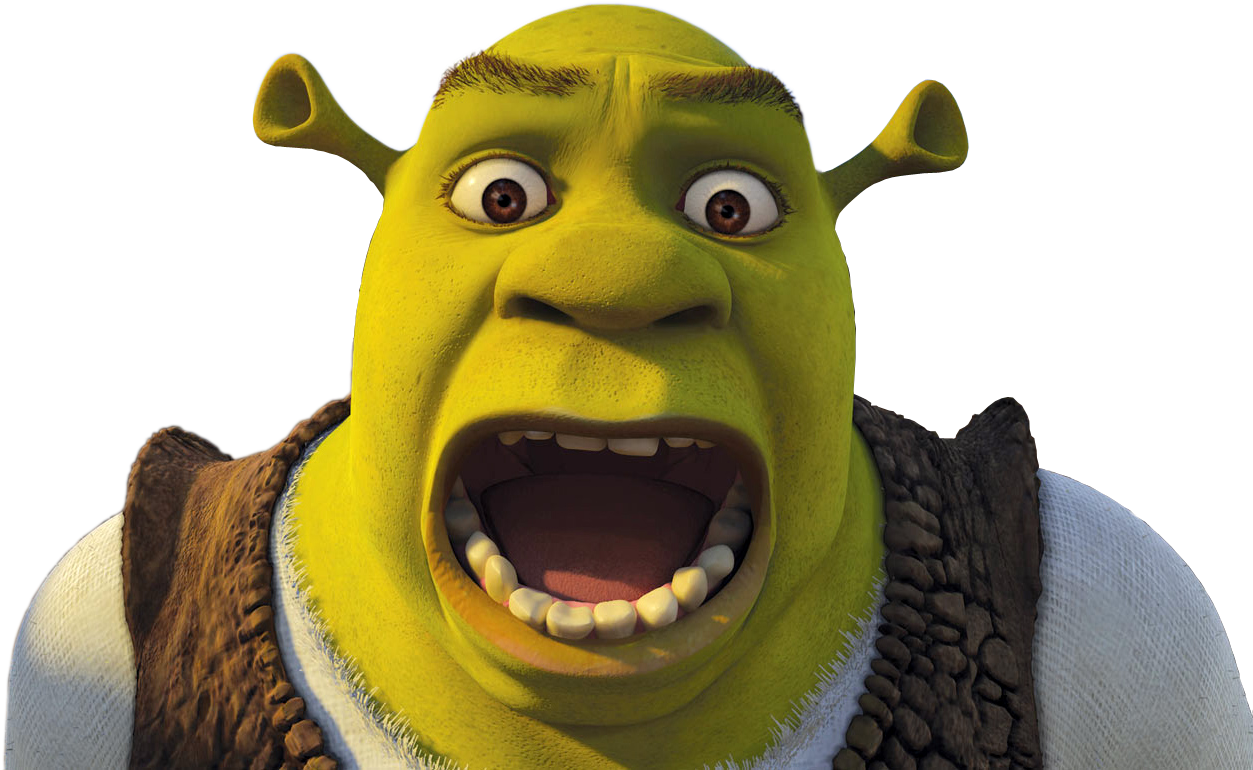 Green Ogre Expressive Face PNG with transparent background