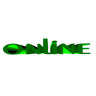 Green Online Text Graphic PNG with transparent background