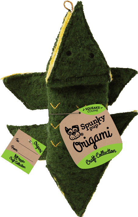 Green Origami Dog Toy