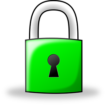 Green Padlock Icon PNG with transparent background