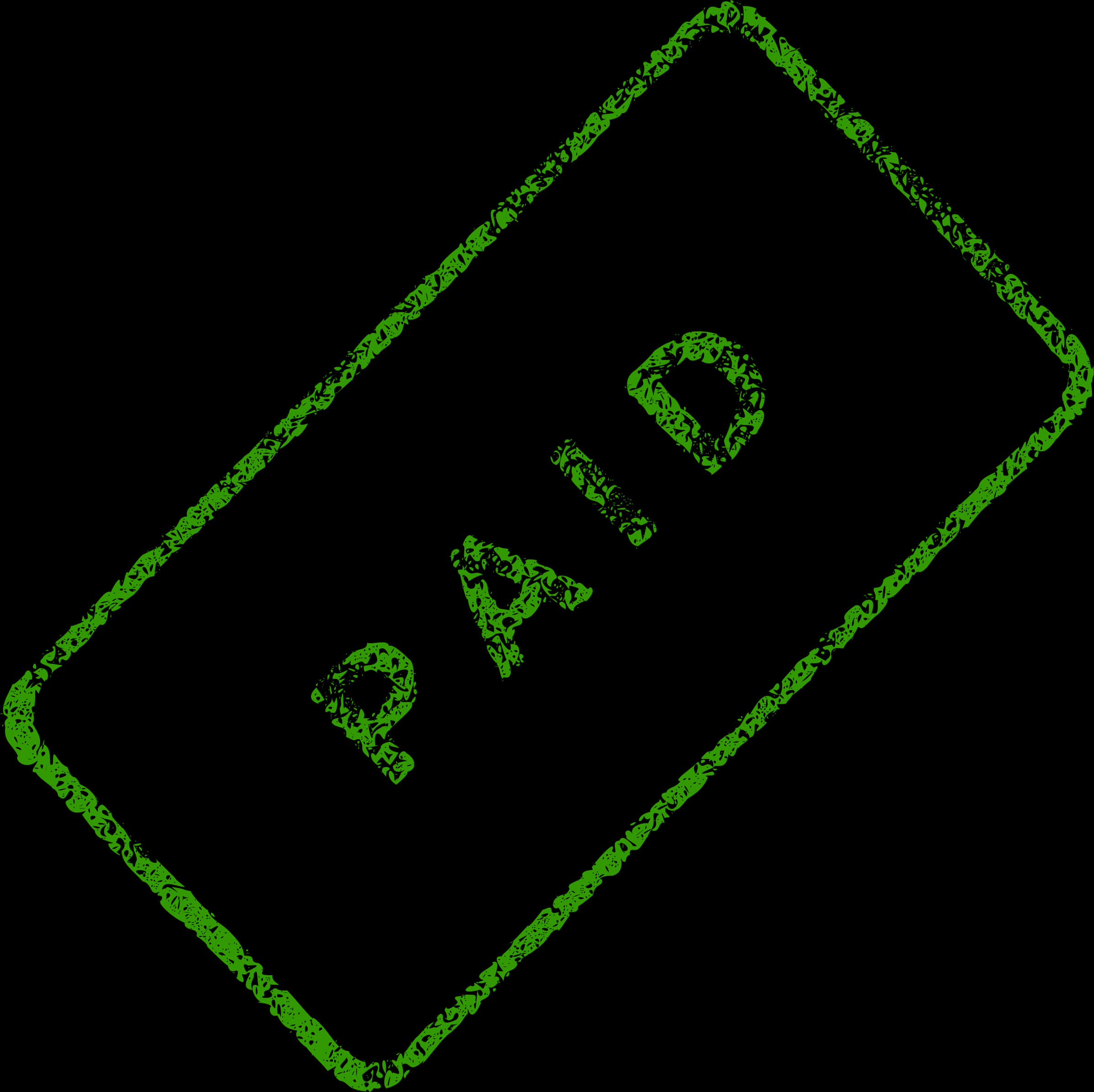 Green Paid Stamp PNG with transparent background