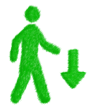 Green Pedestrian Sign Arrow