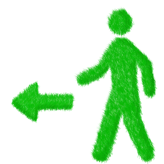 Green Pedestrian Signwith Arrow