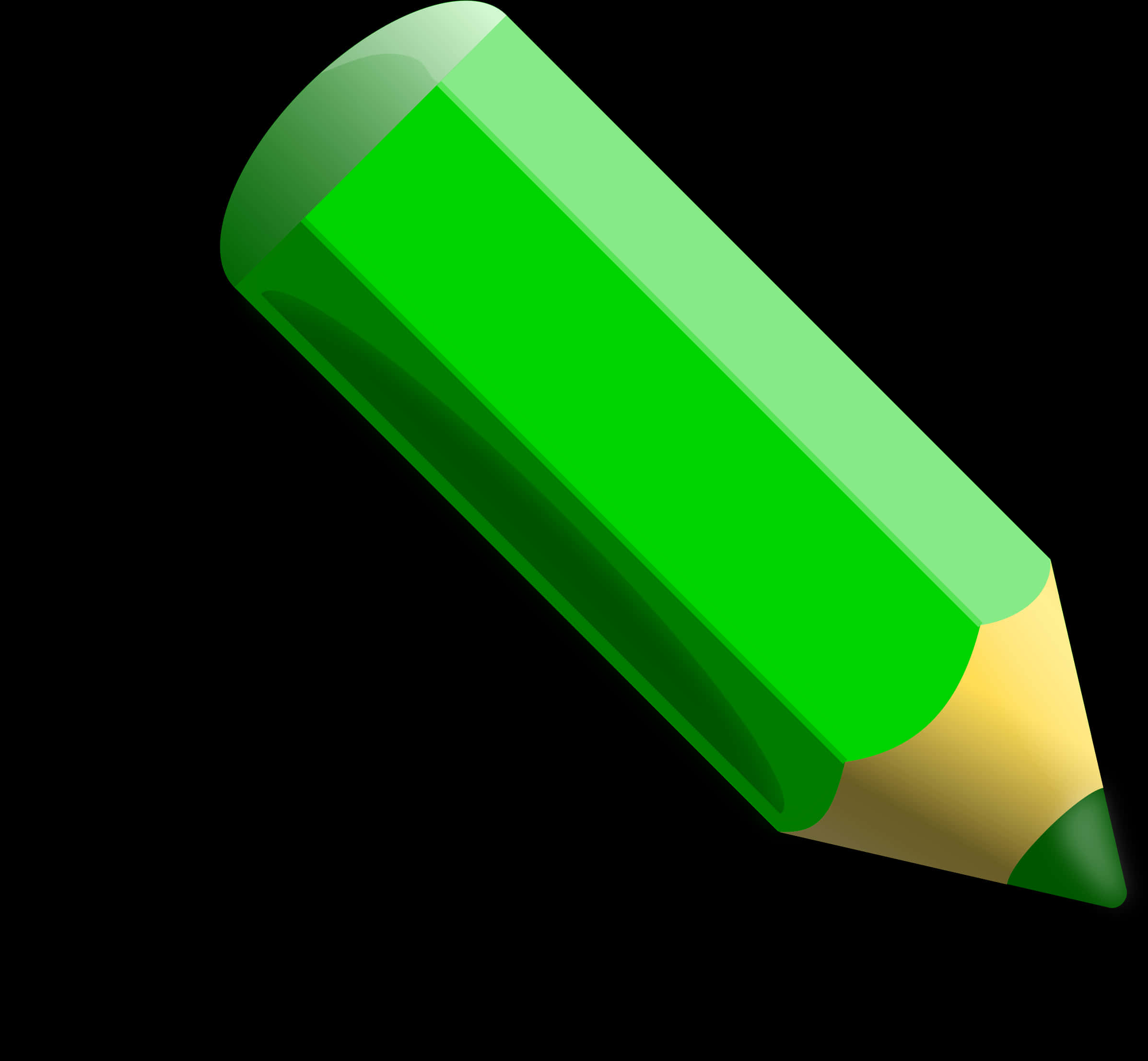 Green Pencil Graphicon Black Background