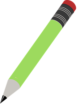 Green Pencil Illustration PNG image with a transparent background, free high-resolution download