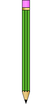 Green Pencil Illustration PNG image with a transparent background, free high-resolution download