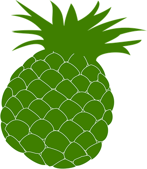 Green Pineapple Graphic PNG with transparent background