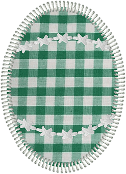 Green Plaid Easter Egg Design PNG with transparent background