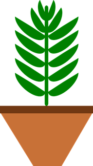 Green Plantin Brown Pot Vector