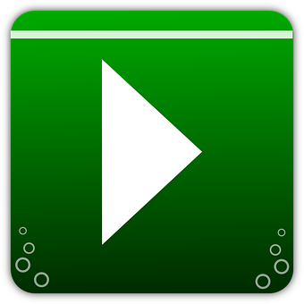 Green Play Button Icon PNG with transparent background
