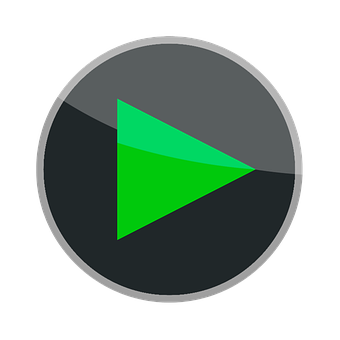 Green Play Button Icon PNG with transparent background