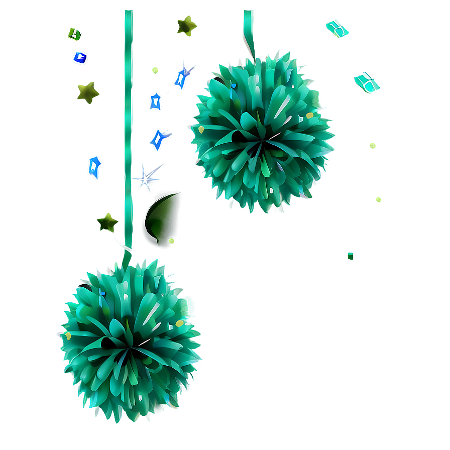 Green Pom Poms Png Fwv