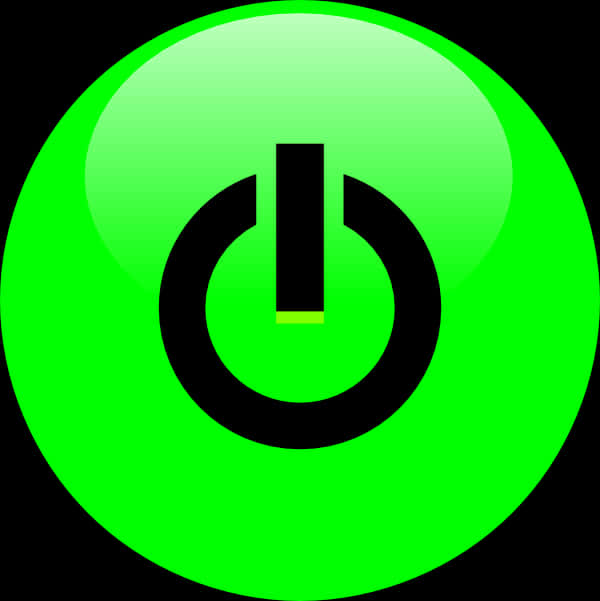 Green Power Button Icon PNG image with a transparent background, free high-resolution download