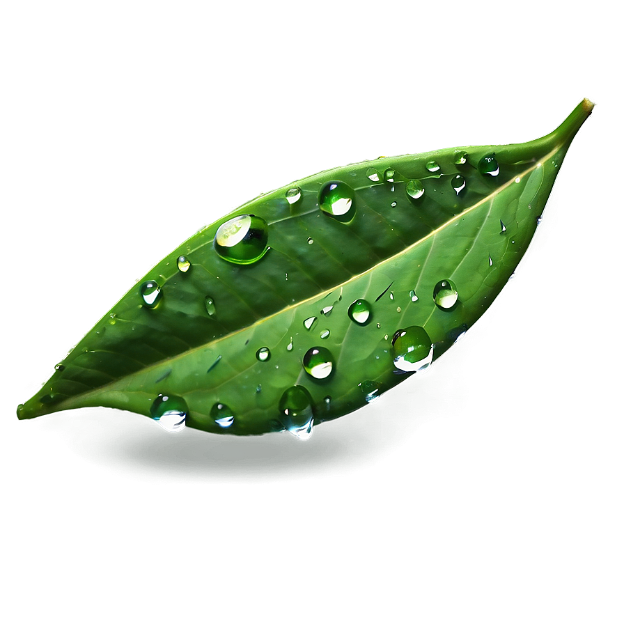 Green Raindrop On Leaf Png Viw95