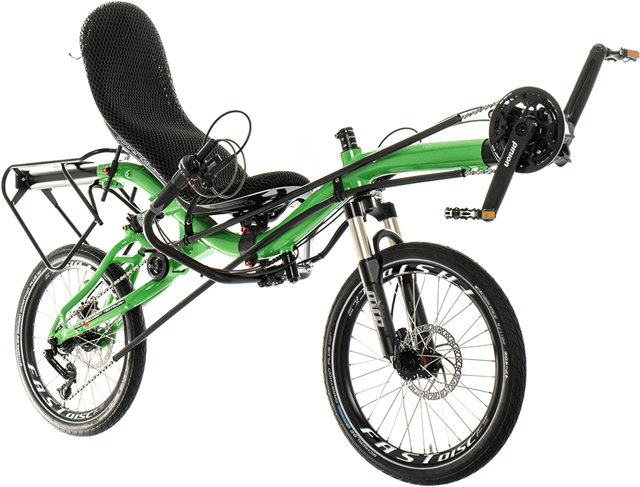 Green Recumbent Bicycle Isolated