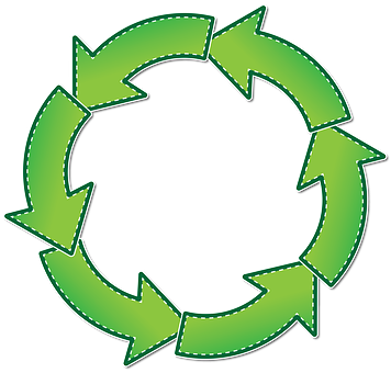 Green Recycle Arrows Circle PNG with transparent background