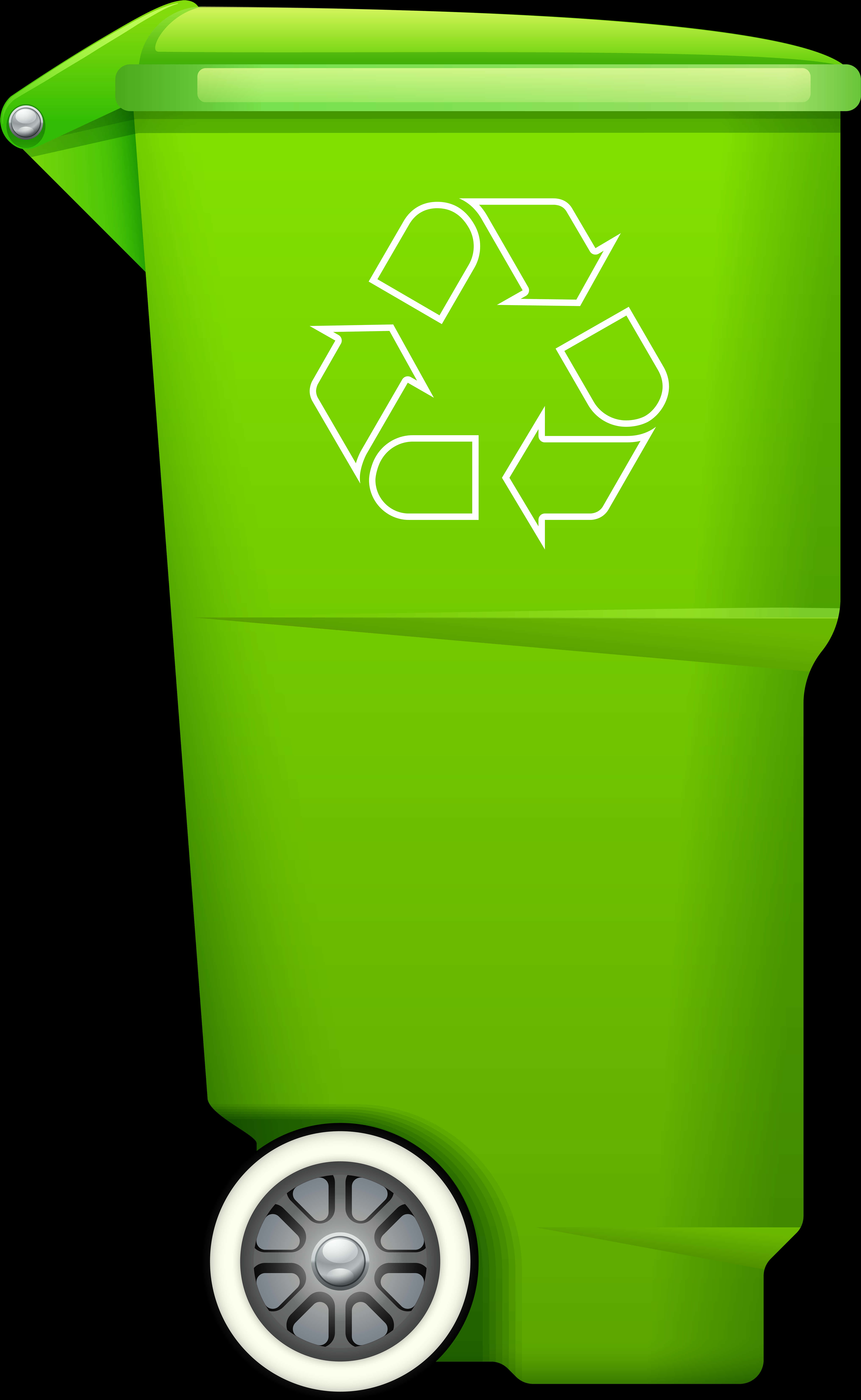 Green Recycling Bin Graphic PNG with transparent background