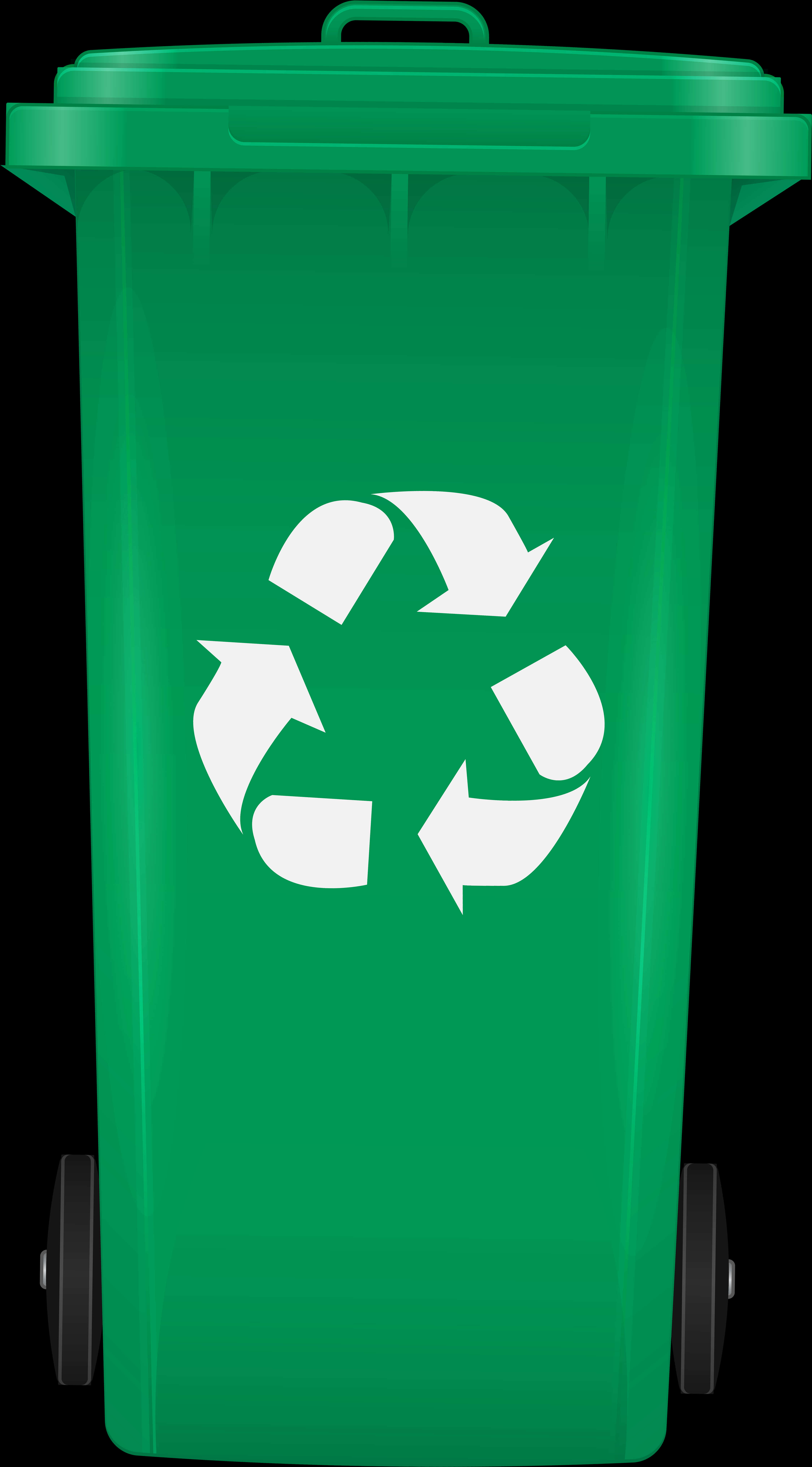 Green Recycling Bin Icon PNG with transparent background
