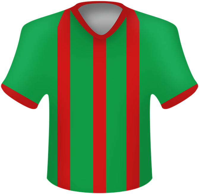 Green Red Striped Soccer Jersey