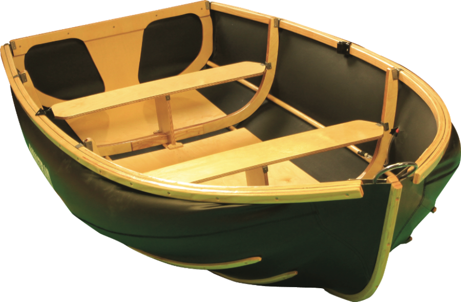 Green Rowboat Wooden Seats