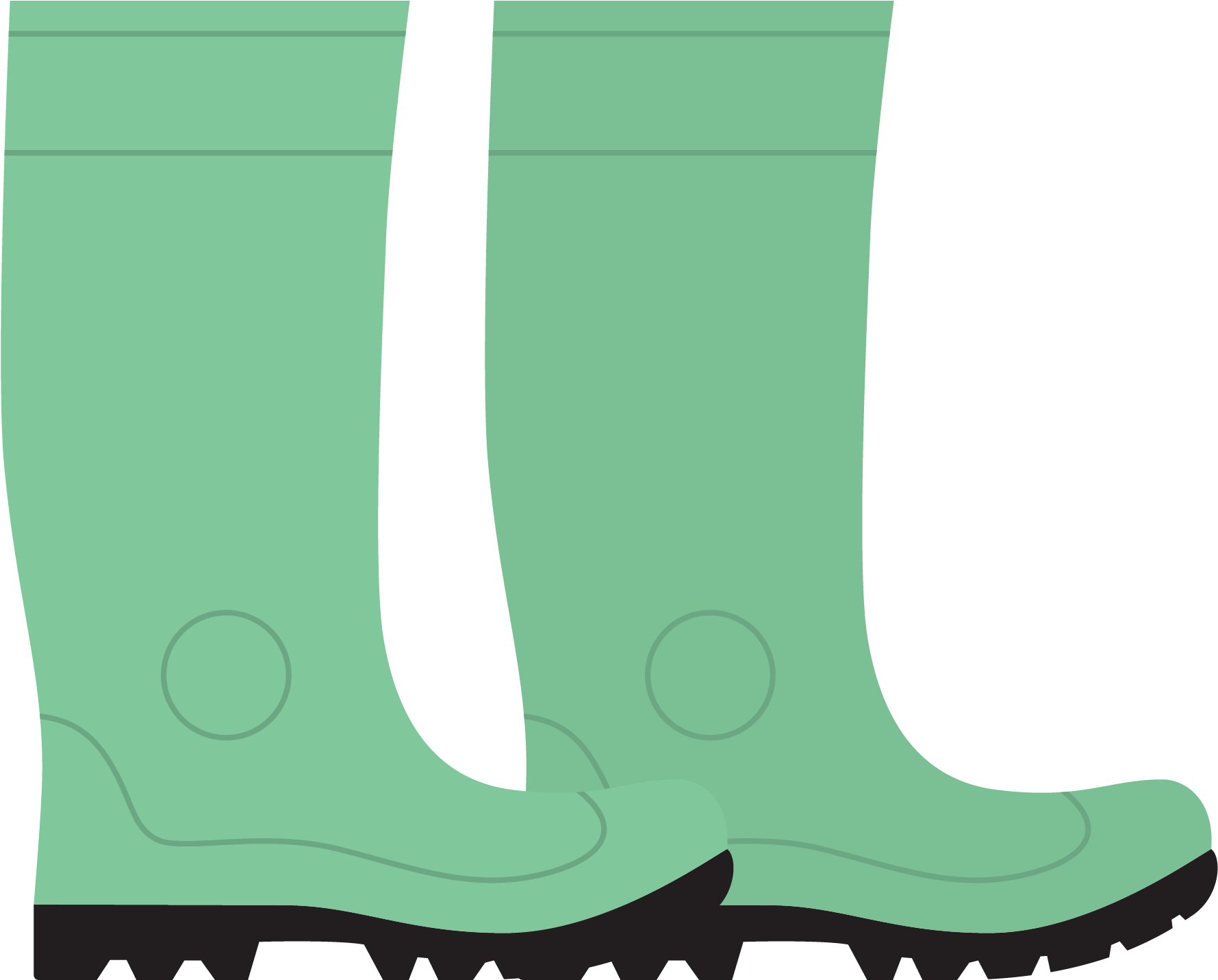 Green Rubber Boots Vector