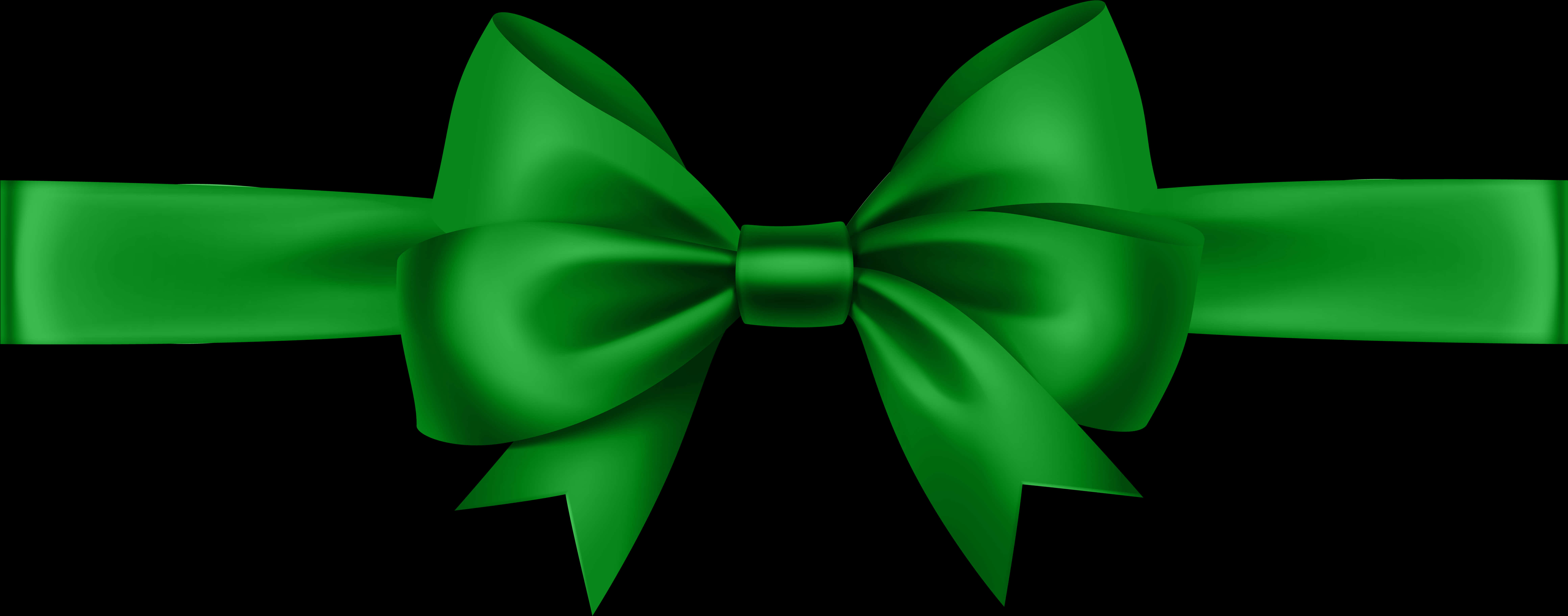 Green Satin Gift Bow PNG with transparent background