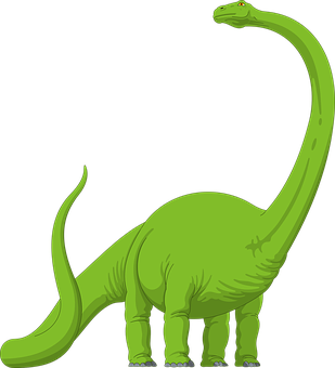 Green Sauropod Dinosaur Illustration PNG with transparent background