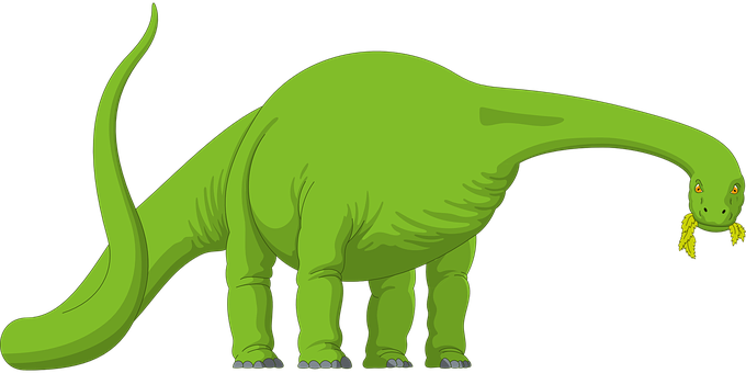 Green Sauropod Dinosaur Illustration PNG with transparent background