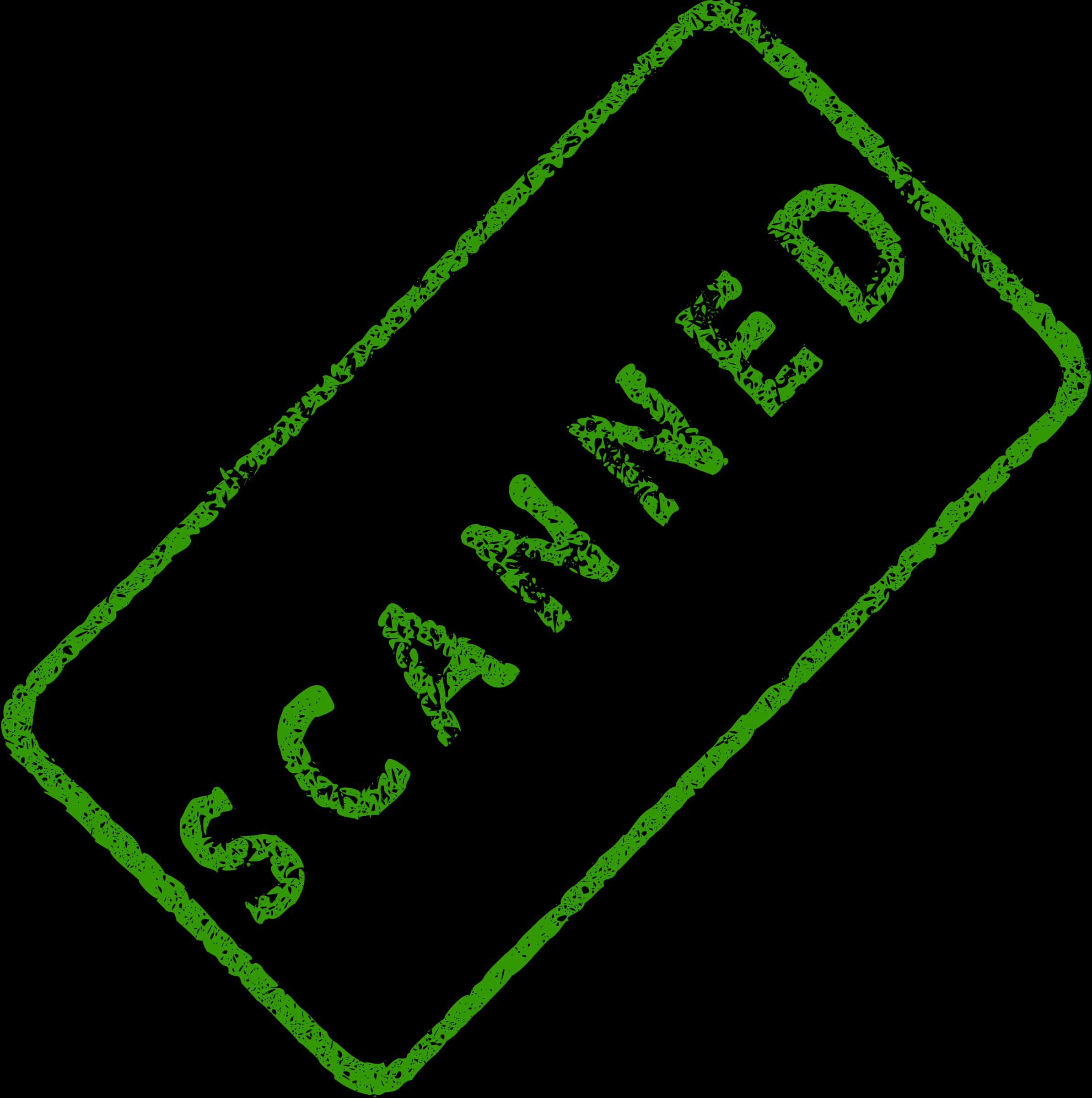 Green Scanned Stamp Graphic PNG image with a transparent background, free high-resolution download