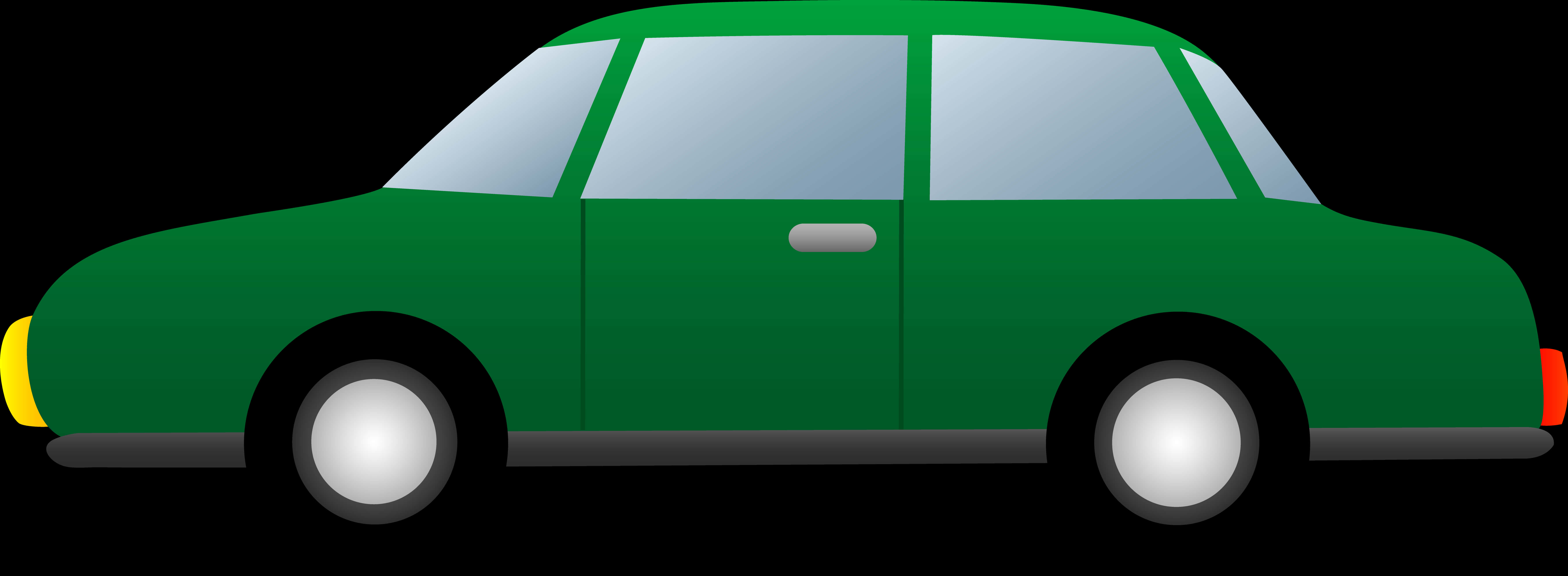 Green Sedan Vector Illustration