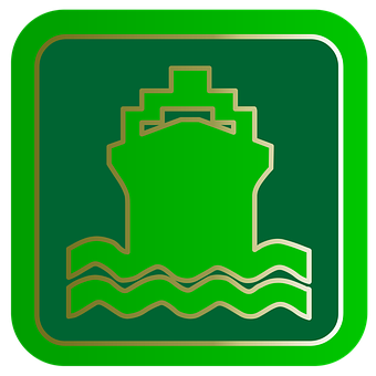 Green Ship Icon PNG with transparent background