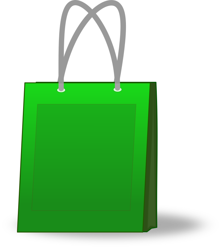 Green Shopping Bag Graphic PNG with transparent background