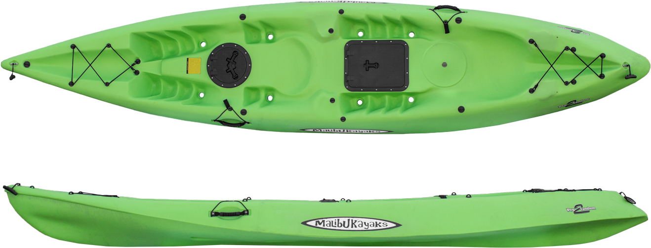 Green Sit On Top Kayak PNG with transparent background