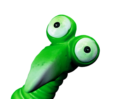 Green Slime Creature Toy PNG with transparent background