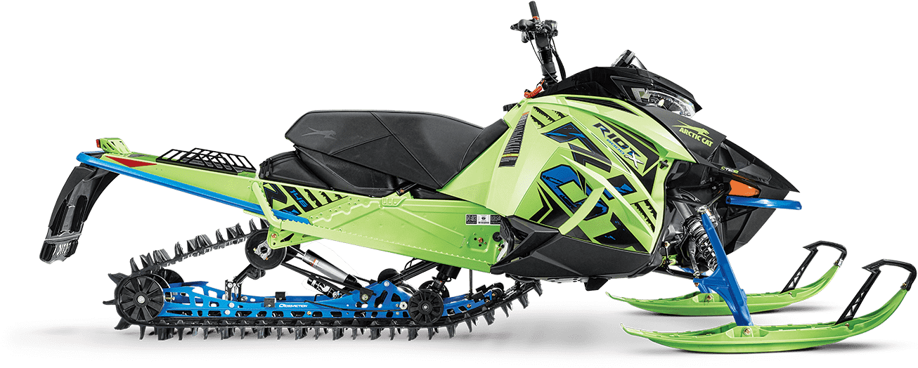 Green Snowmobile Profile View