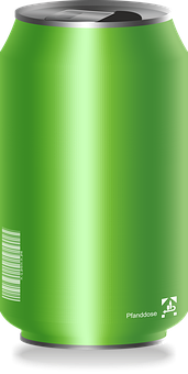 Green Soda Can Mockup PNG with transparent background