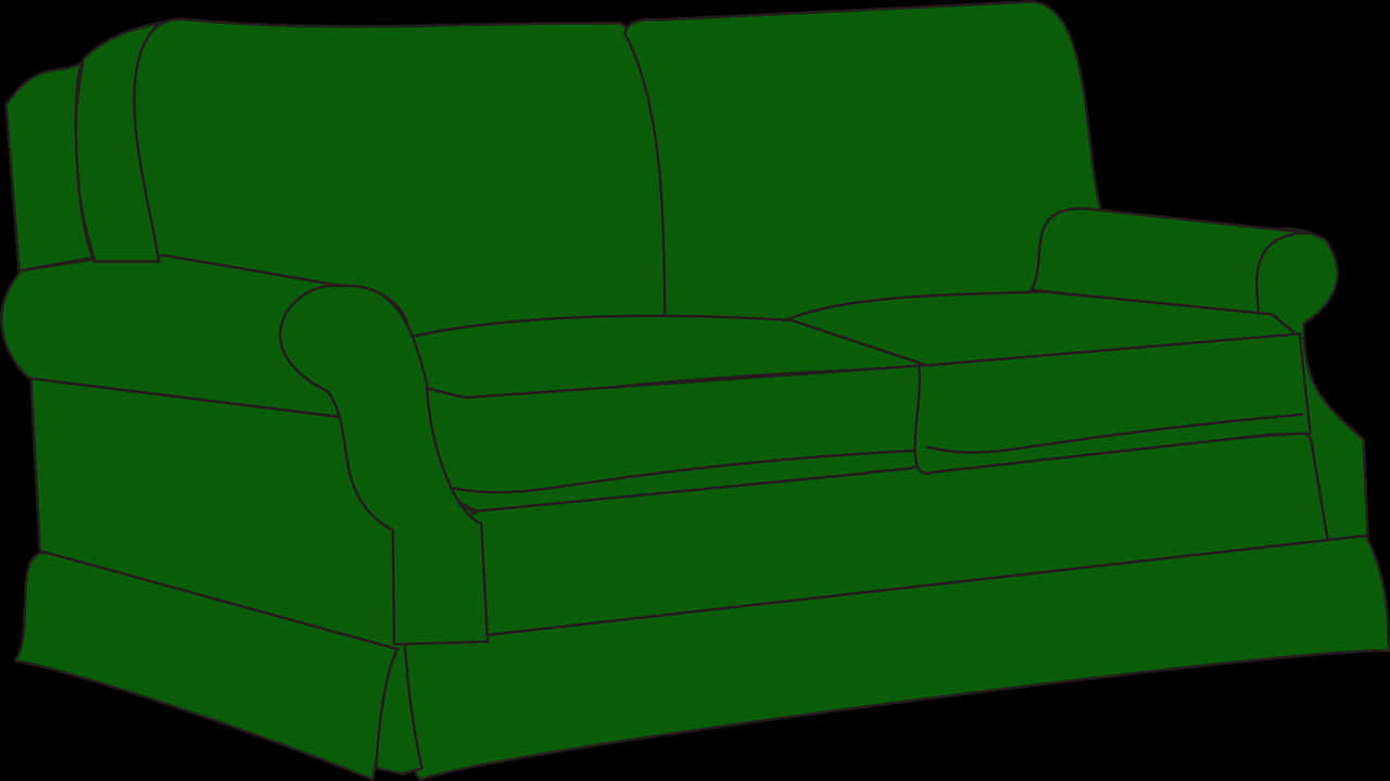 Green Sofa Graphic PNG with transparent background