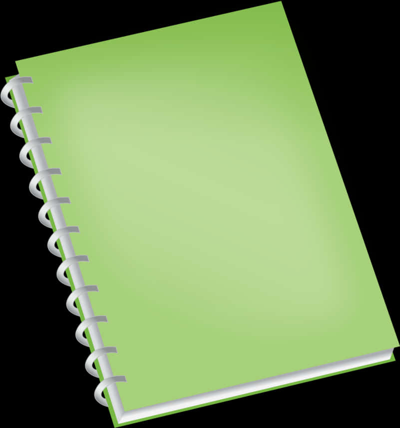 Green Spiral Notebook Graphic PNG with transparent background