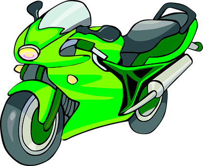 Green Sport Motorbike Illustration