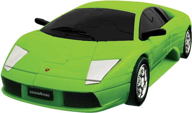 Green Sports Car3 D Model PNG with transparent background