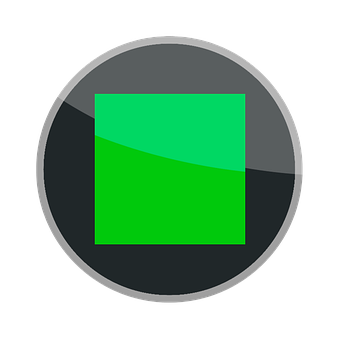 Green Square Black Circle Background PNG with transparent background