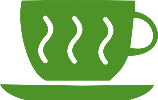 Green Steaming Coffee Cup Icon