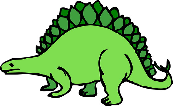 Green_ Stegosaurus_ Vector_ Illustration PNG with transparent background