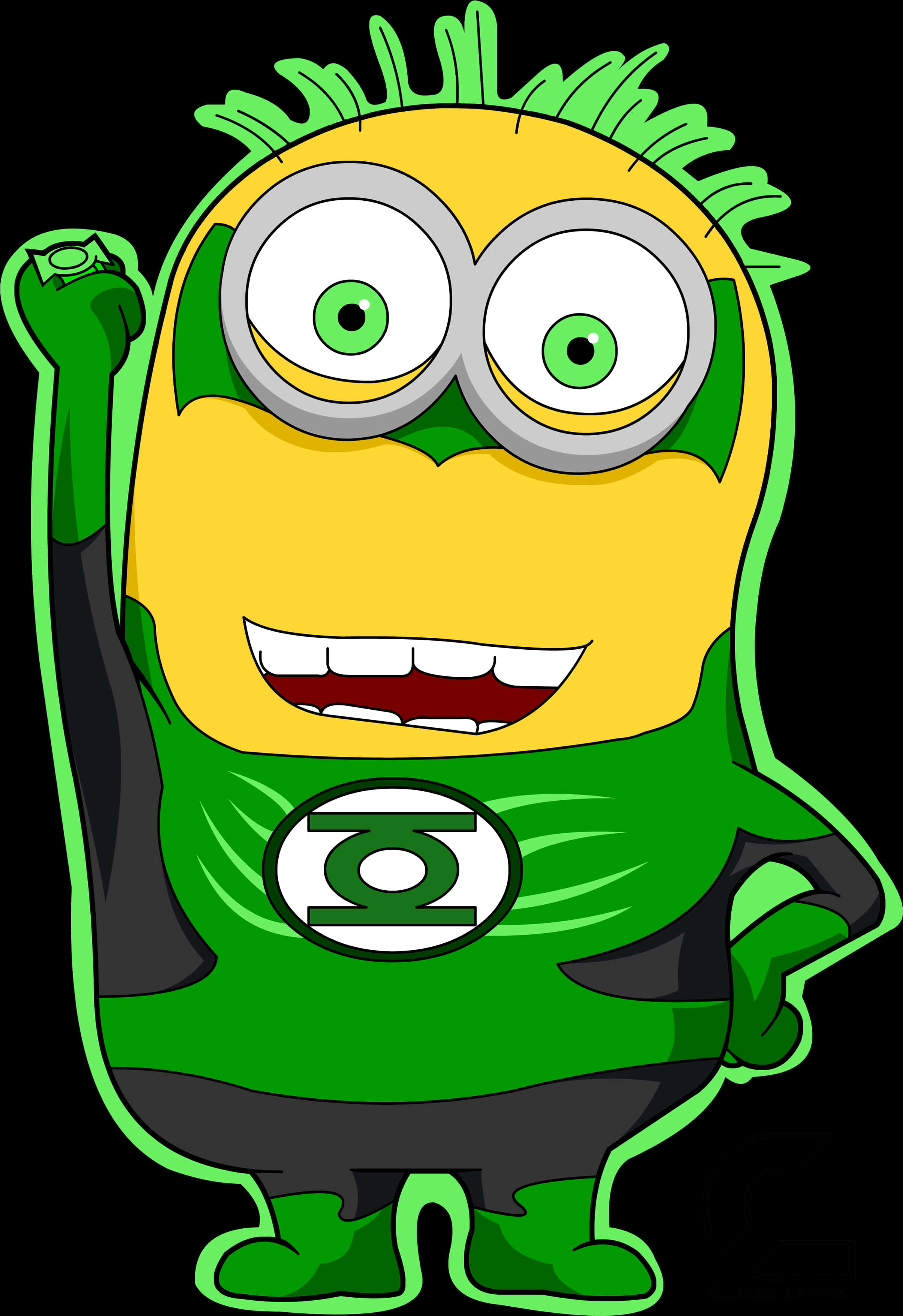 Green Superhero Minion Clipart