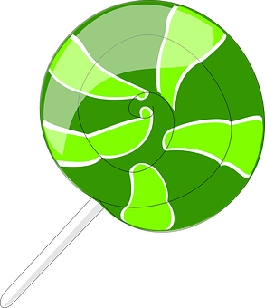 Green Swirl Lollipop PNG with transparent background