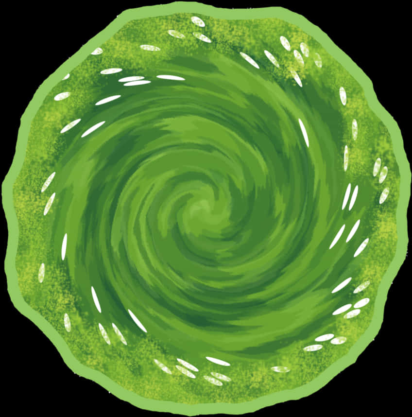 Green Swirl Portal Illustration PNG with transparent background