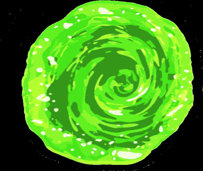 Green Swirl Portal Illustration PNG with transparent background