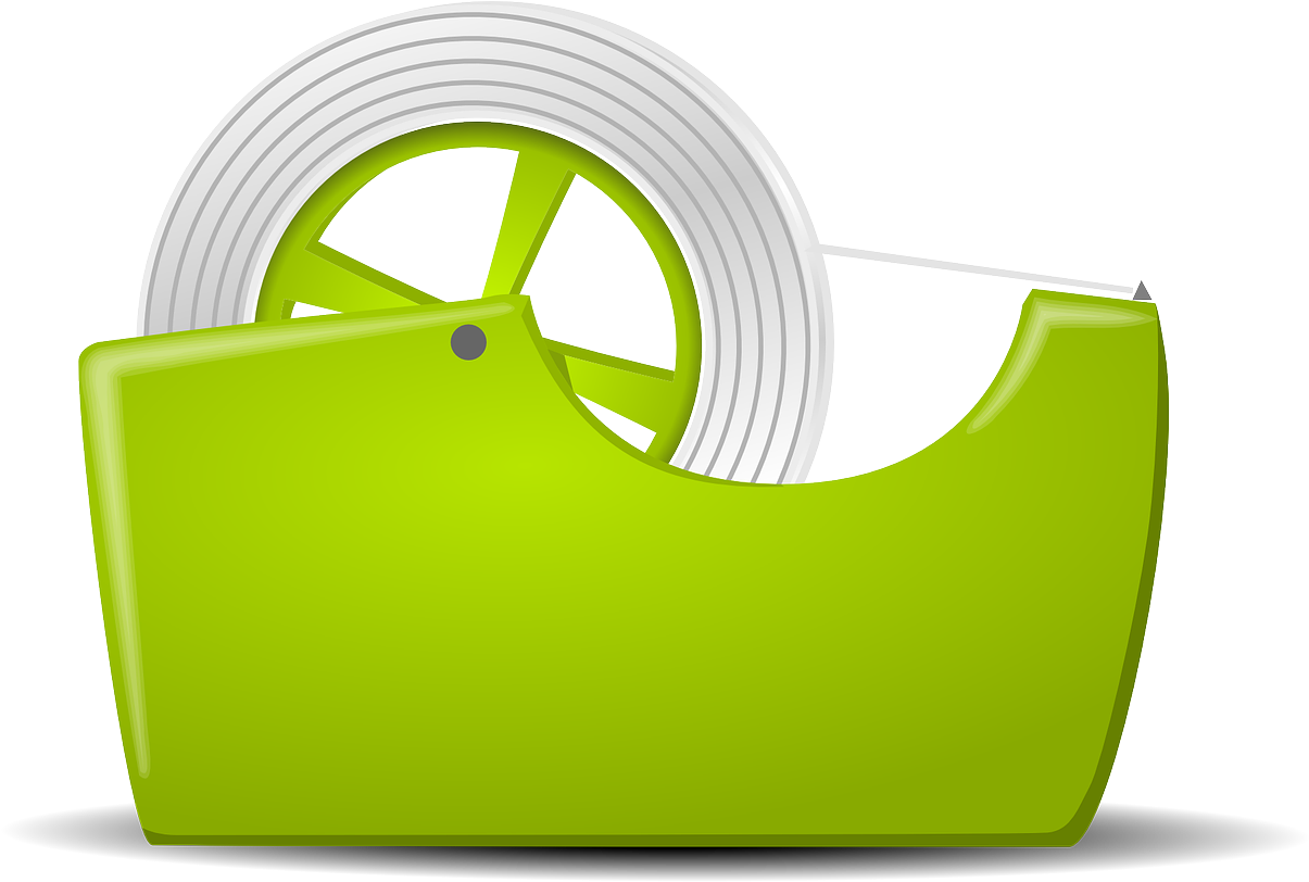 Green Tape Dispenser Vector Illustration